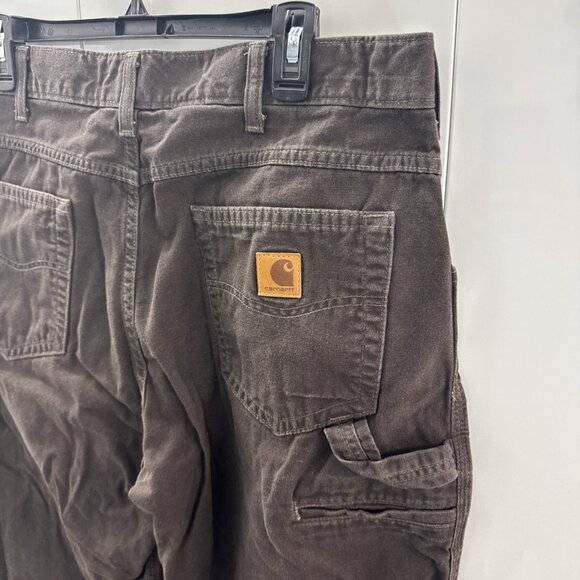 Brown Carhartt Men’s Rugged Flex Canvas Original Fit Work Pants 36/30 B159-DKB - Picture 2 of 11